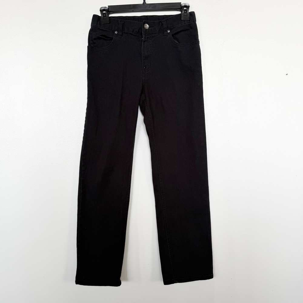 Faded Glory Boys Adjustable Waist Classic Straight Leg Black Jeans Size 16